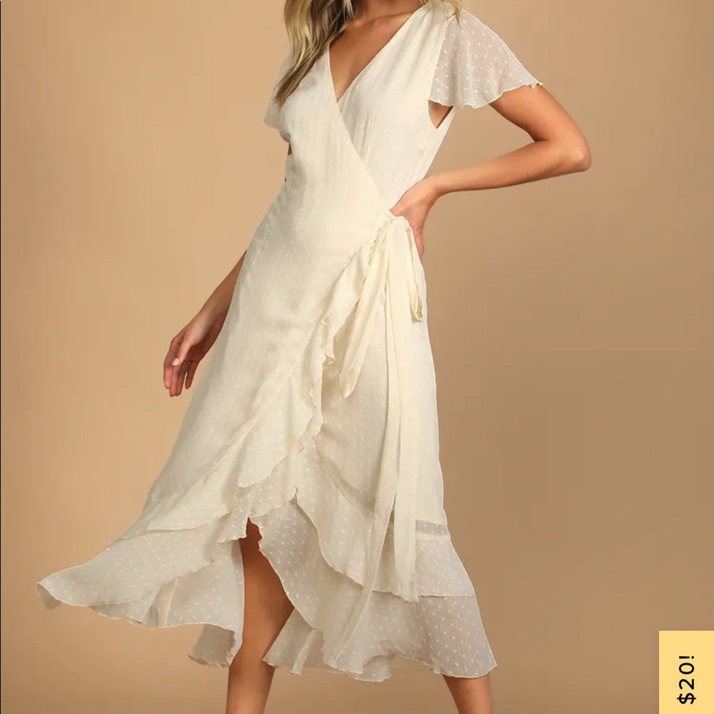 Lulu’s Ruffle Wrap Midi Dress - Picture 4 of 9
